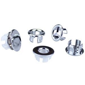 Anneau de couverture décoratif en plastique pour trou de trop-plein de lavabo de salle de bain, anneau de trop-plein de lavabo à ouverture rapide - Product Image 1