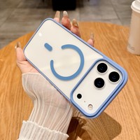 Coque magnétique colorée pour iPhone 17 Pro Max 17 Air 16 15 Plus 14 12 13 11 Pro, en acrylique, compatible avec la recharge sans fil, antichoc, coque arrière