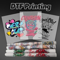 Film de transfert DTF KINSEDO pour vêtements d'enfants à motifs de dessins animés, matériau PET, taux de transfert de 99 %, rouleau de 30 cm x 100 m, pelage à chaud/à l'état amolli/à froid