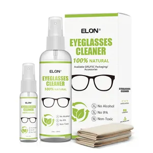 Elon 100% tự nhiên Kính mắt Cleaner phun kính mát Cleaner Lens Cleaner Kit với vải sợi nhỏ