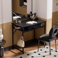 Bureau d'ordinateur compact de 32 pouces avec tiroirs pour chambre à coucher et petits espaces