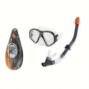 Set maschera da snorkeling Intex con lenti antiappannamento e tubo traspirante per adulti e ragazzi - Product Image 2