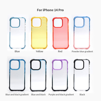 Premium Crystal Clear Gradient 4 pour Airbag Coque de téléphone antichoc pour iPhone 14 15 Pro 14 15 16 Pro Max 14 15 16 Plus-Offre Spéciale