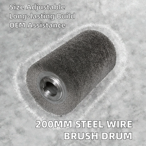 Support OEM personnalisé <span class=keywords><strong>pour</strong></span> le tambour de <span class=keywords><strong>brosse</strong></span> <span class=keywords><strong>métallique</strong></span> en acier inoxydable de qualité industrielle et bricolage de 200mm de diamètre <span class=keywords><strong>pour</strong></span> le meulage de surface - Product Image 2