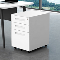 Armoire de classement mobile en acier Luoyang à 3 tiroirs, réglable, autoportante, avec 4 roulettes, pour le bureau