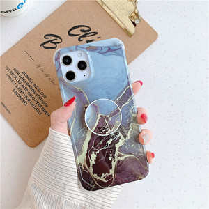 Funda de silicona para teléfono móvil <span class=keywords><strong>Iphone</strong></span>, carcasa suave con soporte, Candy, a prueba de golpes, mármol, 11, 12 pro max - Product Image 4