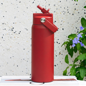Wholesale 24oz 18/8 Metal 4-in-1 <b>Straw</b> Lid Vacuum <b>Flask</b> Hot Cold Insulated Sports Canteen Hiking Camping - Product Image 1