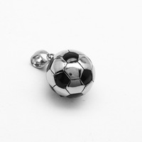 Kalung Sepak Bola Hip Hop Vintage Pvanti Anti Karat Lapis Emas 18k Liontin Baja Tahan Karat Perhiasan Fashion Berkualitas untuk Pria