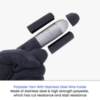 Gants de pêche anti-coupure en polyester et acier inoxydable de niveau 5, vente en gros d'usine