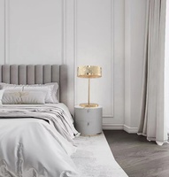 Vente chaude lampe en laiton doré luxe cristal Villa lampe de table lumières luxe décoration de la maison