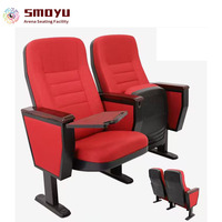 Chaise d'auditorium moderne SMOYU avec tablette d'écriture, porte-bouteille, design ergonomique pliable pour les écoles, les universités, les centres de conférence