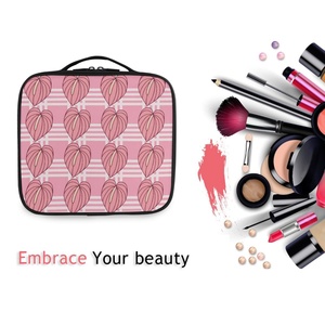 Pink Palaka Makeup Brush <b>Box</b> <b>Packaging</b> Hawaii Anthurium Flower Makeup Wash Bag Cosmetic Bag Organizer with Adjustable Dividers - Product Image 6