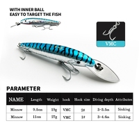NOUVEAU Leurre Minnow OEM 11cm 27g pour la pêche en eau profonde, leurre de pêche à la traîne pour thon et gros gibier, équipement de pêche en mer
