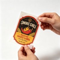 Étiquettes en rouleau découpées sur mesure, autocollantes, en vinyle écologique et imperméable, avec illustration vintage Chili Fire Corn, pour emballage