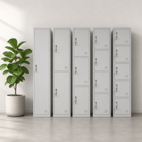 Casier de personnel verrouillable, armoire de rangement multi-portes, casier métallique à compartiment unique pour vêtements de travail et effets personnels