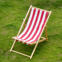 Chaise de plage pliable réglable en hauteur, en bois massif, durable, chaise longue inclinable avec appui-tête