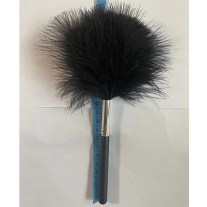 Private Label Small Quantity Accepted Fingerprint Powder Use Black or White Color Marabou Feather <strong>Dusting</strong> <strong>Brush</strong> - Product Image 5