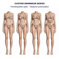 Maillots de bain bikini deux pièces de haute qualité, design personnalisé, multicolores, avec cordon de serrage réglable, pour femmes
