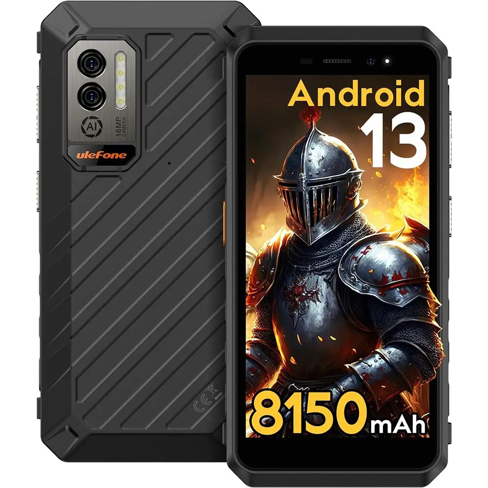 पावर आर्मर X11 रग्ड फ़ोन अनलॉक वाटरप्रूफ स्मार्टफ़ोन, Android 13, 8150mAh बैटरी, 4GB+32GB, 16MP AI कैमरा, 5.45''