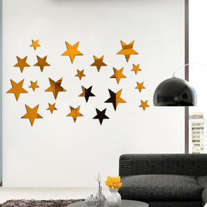 20pcs <b>Stars</b> Acrylic Mirror <b>Wall</b> <b>Stickers</b> 3D Acrylic Mirror <b>Wall</b> Decorations Removable <b>Stars</b> <b>Stickers</b> Art Decal for Bedroom - Product Image 6