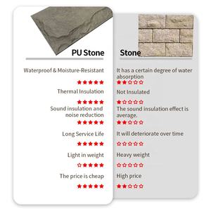 แผ่นผนังหิน PU น้ำหนักเบา 3 ซม. ผิวโฟมโพลียูรีเทน สำหรับใช้ภายนอก/กลางแจ้ง วิลล่า โรงแรม ทนทาน กันน้ำ ดีไซน์ทันสมัย - Product Image 3