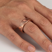 Bague Magnétique en Cuivre Pur pour Hommes et Femmes, 4 Aimants, Réglable, Ouverte, Vintage, Motif Géométrique, Thérapie