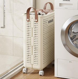 Panier <span class=keywords><strong>à</strong></span> <span class=keywords><strong>linge</strong></span> mince avec couvercle Panier <span class=keywords><strong>à</strong></span> <span class=keywords><strong>linge</strong></span> en plastique pliable avec roues <span class=keywords><strong>Chariot</strong></span> <span class=keywords><strong>à</strong></span> <span class=keywords><strong>linge</strong></span> roulant avec poignée pour un transport facile - Product Image 5