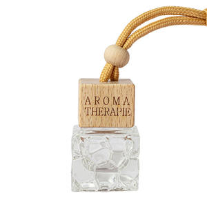 Flacon en verre vide pour désodorisant d'air carré de 5 ml, flacon de parfum pour voiture suspendu avec couvercle en bois - Product Image 5