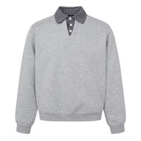Sweat-shirts d'hiver épais 420g pour hommes, style urbain, effet deux-pièces, coupe décontractée, anti-plis, col à revers à carreaux, hauts décontractés