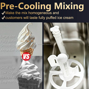 Machine à glace molle de comptoir 3 bacs, équipement commercial de fabrication de glaces et de yogourts glacés - Product Image 3