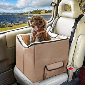 Luxury Extra Stable Center Console Dog Car Seat Cover For Back Seat Leather Near Wheel Small Medium Folding Dogs