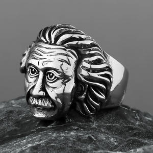 Bague en acier titane de style européen américain rétro Hip Hop bijoux tendance en acier inoxydable pour hommes et femmes pierre naturelle - Product Image 4