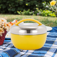 Boîte à lunch en acier inoxydable double couche Cute Eco-Friendly Freshness Conservation 2 compartiments Dual Tier Bento Food