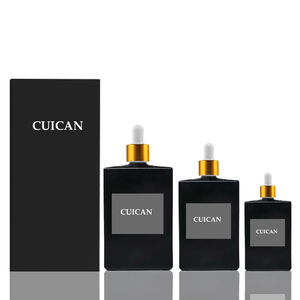 30ml 50ml 100ml phẳng vuông hình chữ nhật sang trọng nhỏ giọt tinh dầu chai thủy tinh cho dầu cơ thể với boxs - Product Image 1