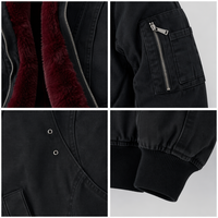 Chaqueta Bomber Unisex/Femenina 2026 con Logotipo Personalizado, Estilo Vintage, Lona Lavada, Forro de Piel Sintética, Capucha, Estilo Urbano, Talla Grande, MA-1