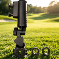 Porte-parapluie de golf 180 °   Support de parapluie rotatif robuste et résistant au vent pour chariot de golf, chariot de courses et poussette