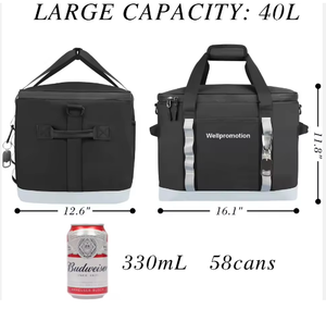 Custom Large Polyester Cooler Bag Collapsible 12-24 Can Insulated Backpack Lunch Cooler Tote Multi-Pockets Adult Thermal Bag - Product Image 5
