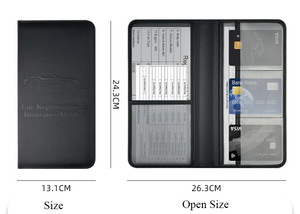 Funda de licencia de conducir de PU de EE. UU. para coches, piel táctil, cuero de imitación, soporte para registro de coche, factura de seguro, carteras largas de gran capacidad - Product Image 6