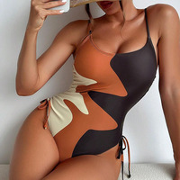 Dames High Cut Solid 1-delige strandjurk bikiniset Eco-vriendelijk Anti-UV Ademend Plus Size OEM Service Front Logo