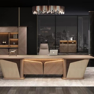 Factory <strong>Direct</strong> Wholesale Durable Eco-Friendly Luxury Modern Wooden Boss Desk Manager Office <strong>Table</strong> Design - Product Image 2