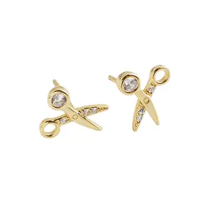 925 Sterling Bạc Thợ May Tạo Kiểu Tóc Đồ Trang Sức Món Quà Sinh Nhật Thợ Làm Tóc Tạo Kiểu Tóc Món Quà Thợ May Nhỏ Cắt Kéo Đinh Bông Tai