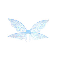 Ailes de Fée pour Femmes, Costumes de Cosplay, Ailes d'Elfe Princesse Angélique Élégantes en Plastique Faites à la Main, Rubans de Cigale et Pompons, pour Halloween en Extérieur