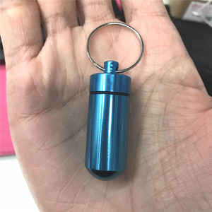 Estuche portátil para pastillas, organizador <span class=keywords><strong>de</strong></span> aluminio resistente al agua, almacenamiento <span class=keywords><strong>de</strong></span> pastillas, contenedor <span class=keywords><strong>de</strong></span> drogas con llavero para <span class=keywords><strong>viaje</strong></span>, Camping al aire libre - Product Image 5