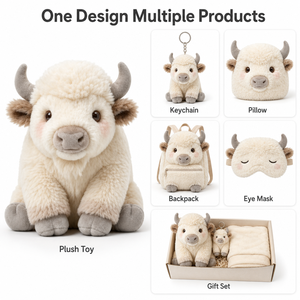 Peluche de veau personnalisée directement de l'usine, en tissu super doux, rembourrée de coton PP, anti-stress, pour fêtes, unisexe, tailles 11-30 cm, avec sacs - Product Image 2