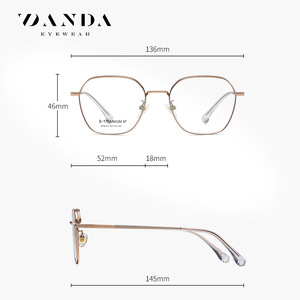 Danda Eyewear Full Rim Rectangle Titanium Optical <b>Frames</b> ST6224 Unisex Lightweight Eyeglasses - Product Image 3