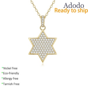 Fashion Eco-friendly Copper 14k Gold Filled Jewelry Iced Out Hip Hop Full Diamonds <b>Star</b> Pendant Necklace for Women - Product Image 1