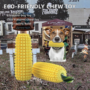 Jouet à mâcher pour chien en TPR écologique, brosse à dents, corde en coton nouée avec sonnette en maïs, fournitures pour animaux de compagnie - Product Image 2