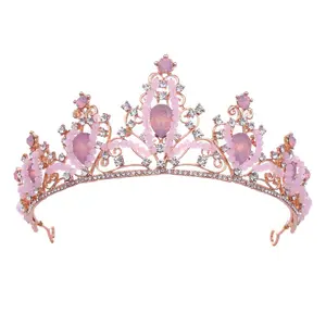 Mahkota Kristal Pengantin Perempuan, Mahkota Rambut Tiara Mewah Modis Kualitas Tinggi untuk Bayi Perempuan