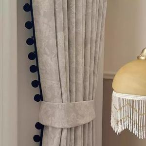 Cortinas Opacas Retro Francesas Inspiradas en <span class=keywords><strong>Downton</strong></span> Abbey, Terciopelo Negro Vintage, Jacquard de Chenilla con Diseño de Reno para Hogar Moderno - Product Image 1