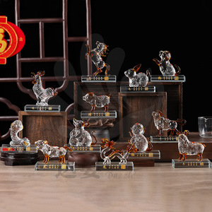 Figuras de Animales de Cristal, Adornos Coleccionables de Vidrio Grabados con Láser para Decoración del Hogar, Regalos de Cumpleaños, Boda y Graduación - Product Image 1